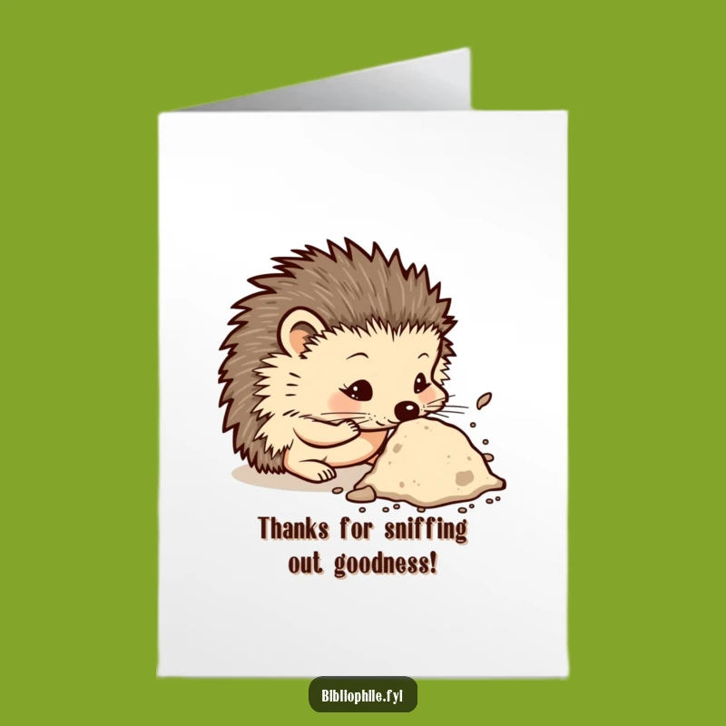 Free Printable Hedgehog Thank You Card: Gentle Downloadable Gift for Appreciation