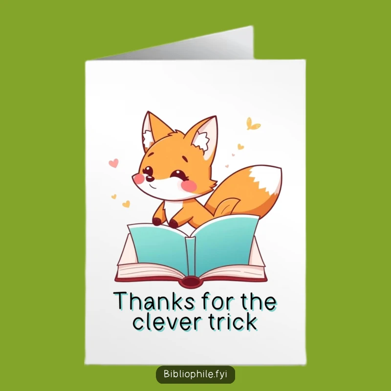 Free Printable Fox Thank You Card - Playful Gratitude Gift - Downloadable DIY Appreciation