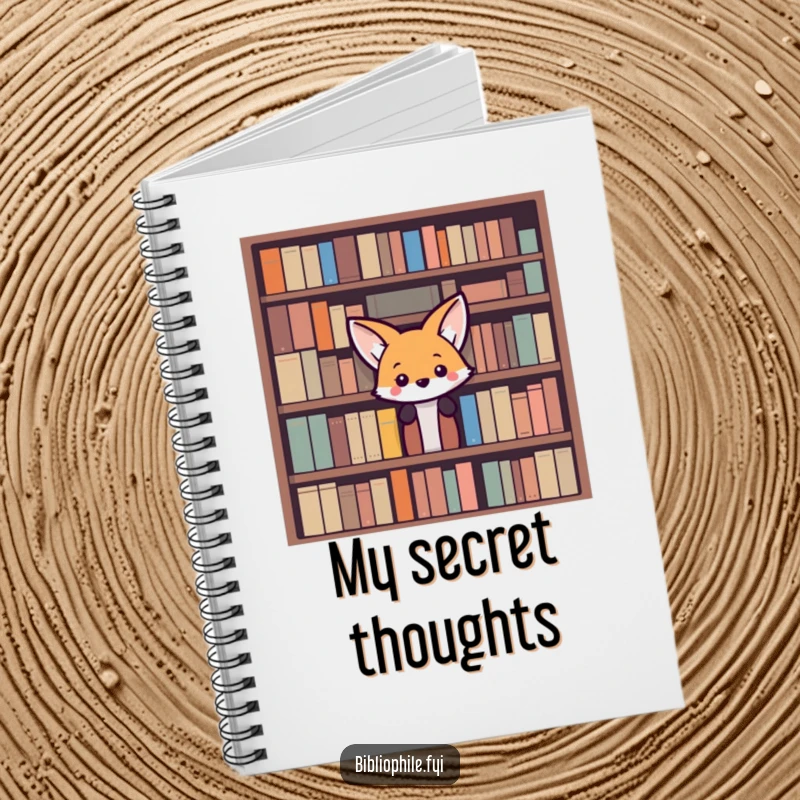 Funny Fox Notebook: A curious fox peeks from behind a bookshelf, designed for capturing ideas, notes, and creative thoughts with humor.