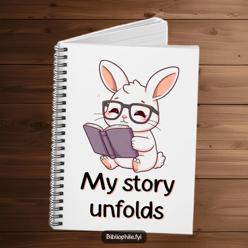 Funny Rabbit Notebook: Rabbit with reading glasses, engrossed in a book, perfect for writing inspiration.