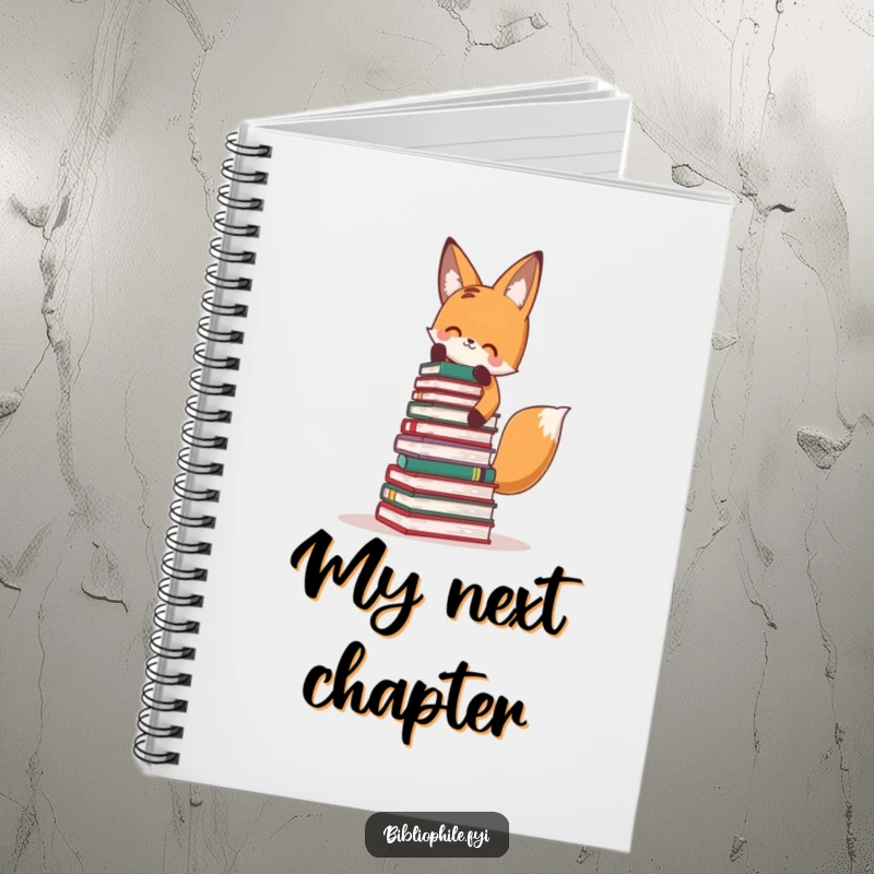 Funny Fox Notebook: Cute fox stacking a massive tower of books, inspiring for creative writing.