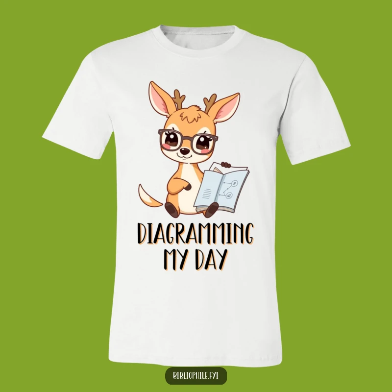 Funny Deer Spectacles T-Shirt: Smart Style for Literary Minds