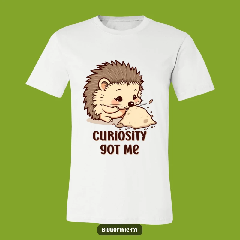 Funny Curious Hedgehog T-Shirt: Wearable Humor for the Intellectually Inclined