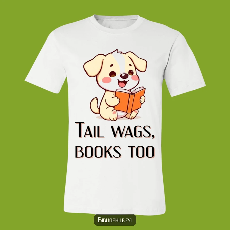 Funny Kawaii Dog Storybook T-Shirt - Wag More, Read More!