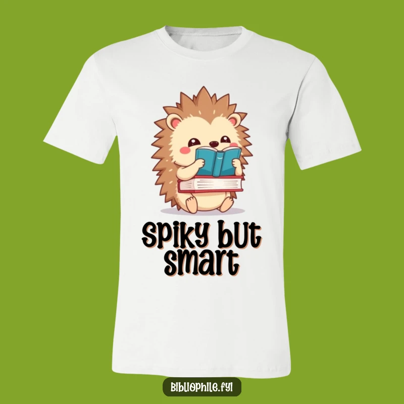 Funny Kawaii Hedgehog Book T-Shirt - Show Your Literary Balance