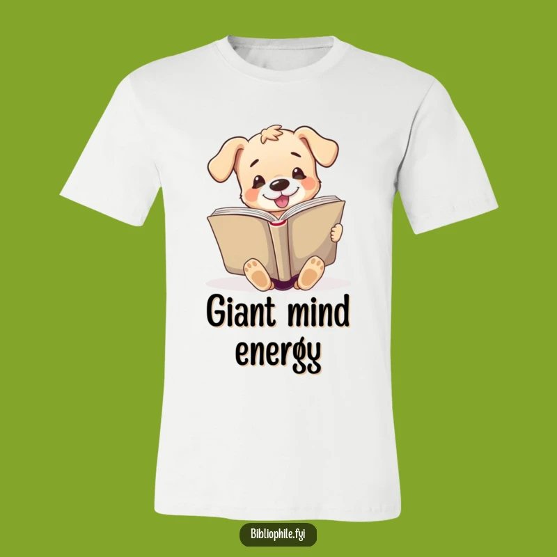 Funny Puppy Reader T-Shirt: Enthusiastic Giant Book Lover Gift
