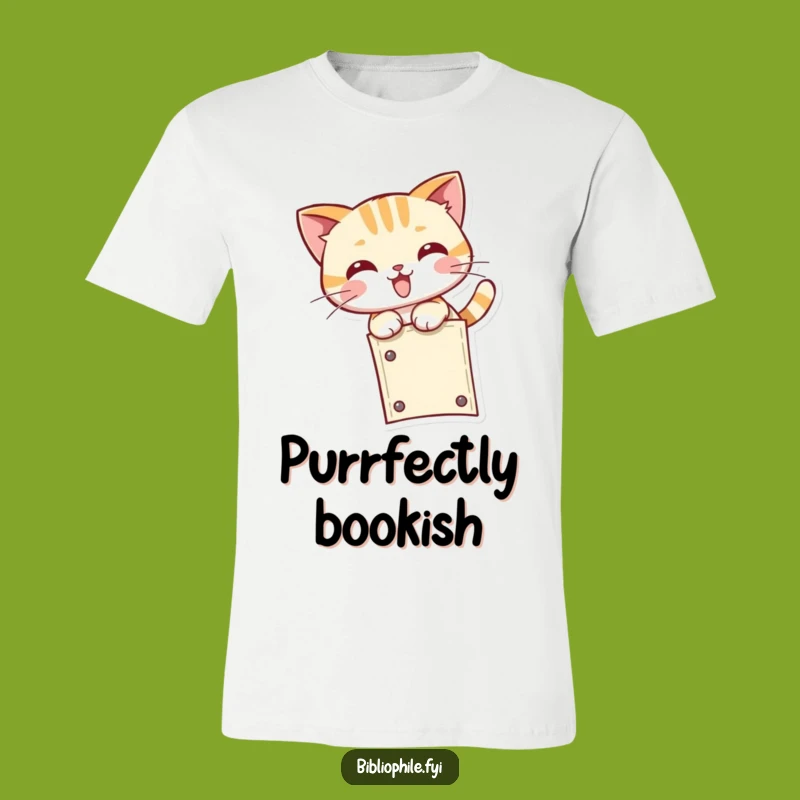 Funny Kawaii Cat Pounce T-Shirt - Hilarious Bookmark Buddy for Book Lovers