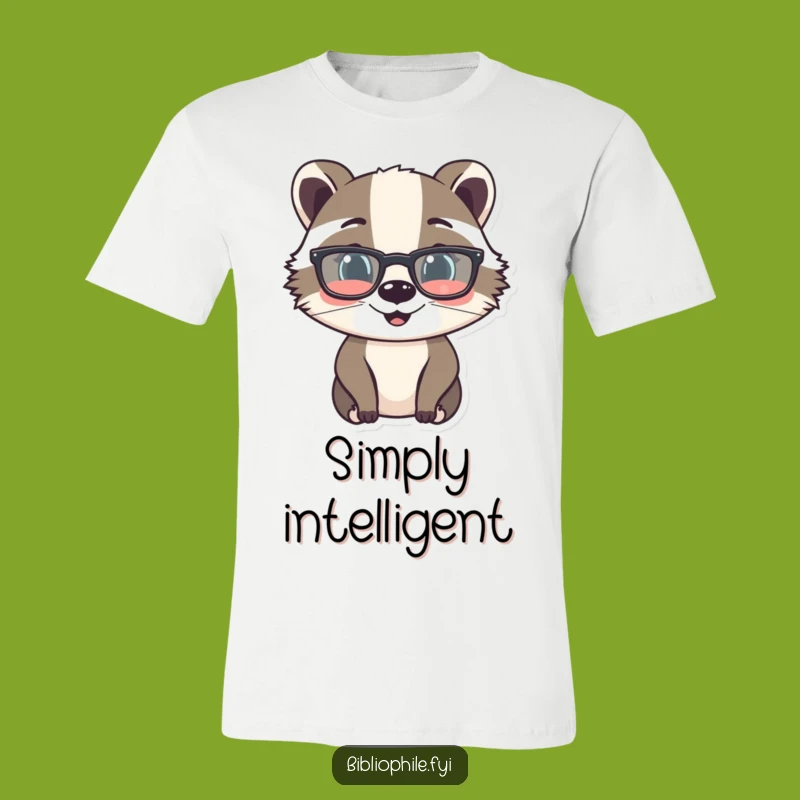 Funny Badger Reading Glasses T-Shirt - Hilarious Book Lover Apparel