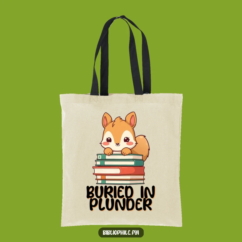 Funny Squirrel Book Hideout Tote Bag: Carry Your Books and Woodland Secrets