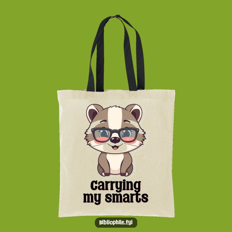 Funny Badger Reading Glasses Tote Bag - Carry Your Books in Style