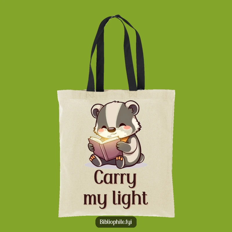 Funny Badger Reading Tote Bag: Carry Your Magical Stories in Style