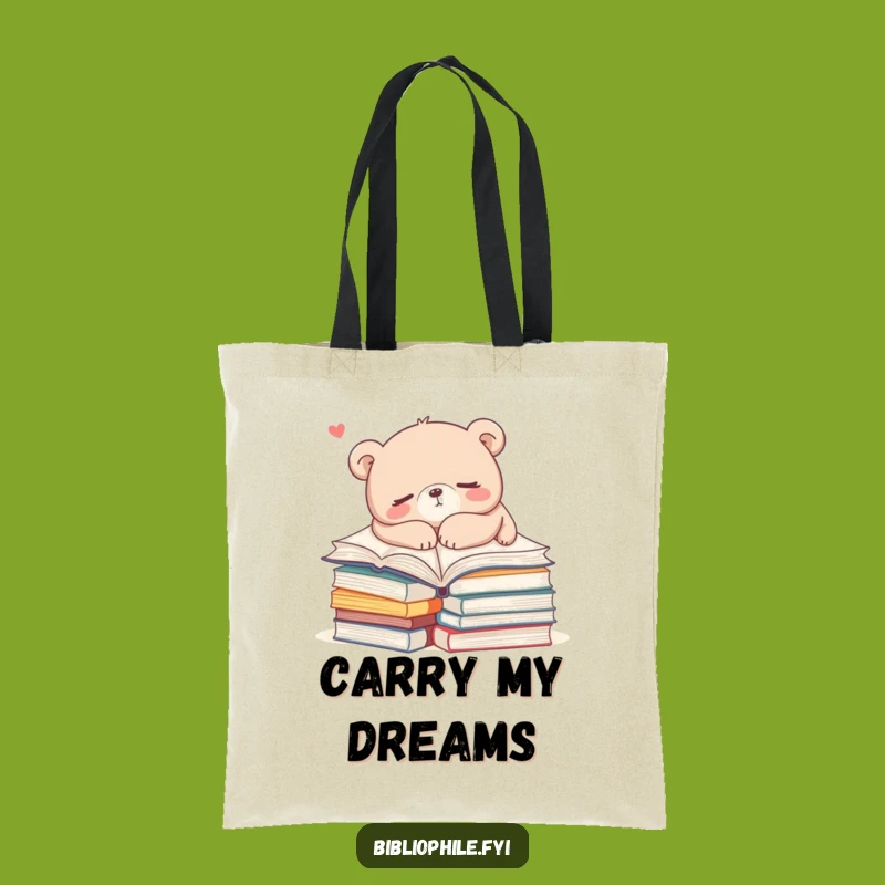 Funny Bear Book Napper Tote Bag: Carry Your Comfort and Stories