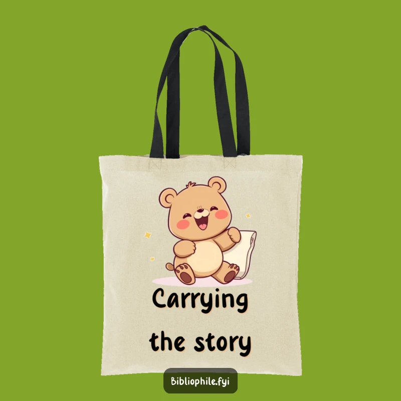 Funny Bear Turning Page Tote Bag: Carry Your Books in Humorous Style