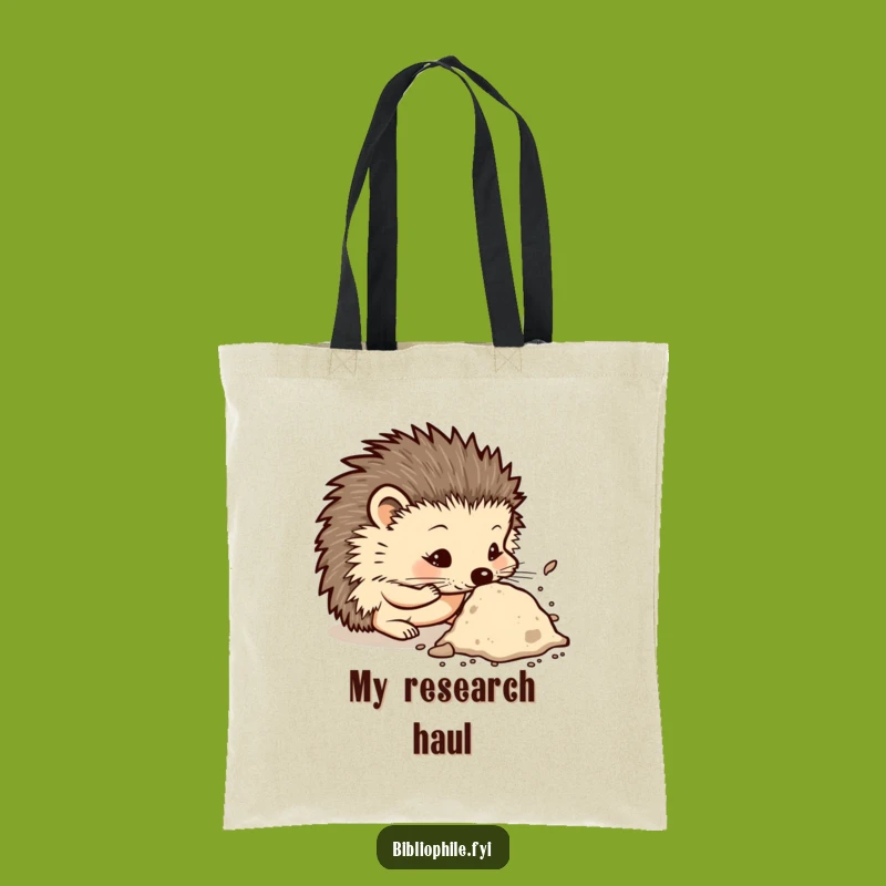 Funny Curious Hedgehog Tote Bag: Carry Your Knowledge in Humorous Style