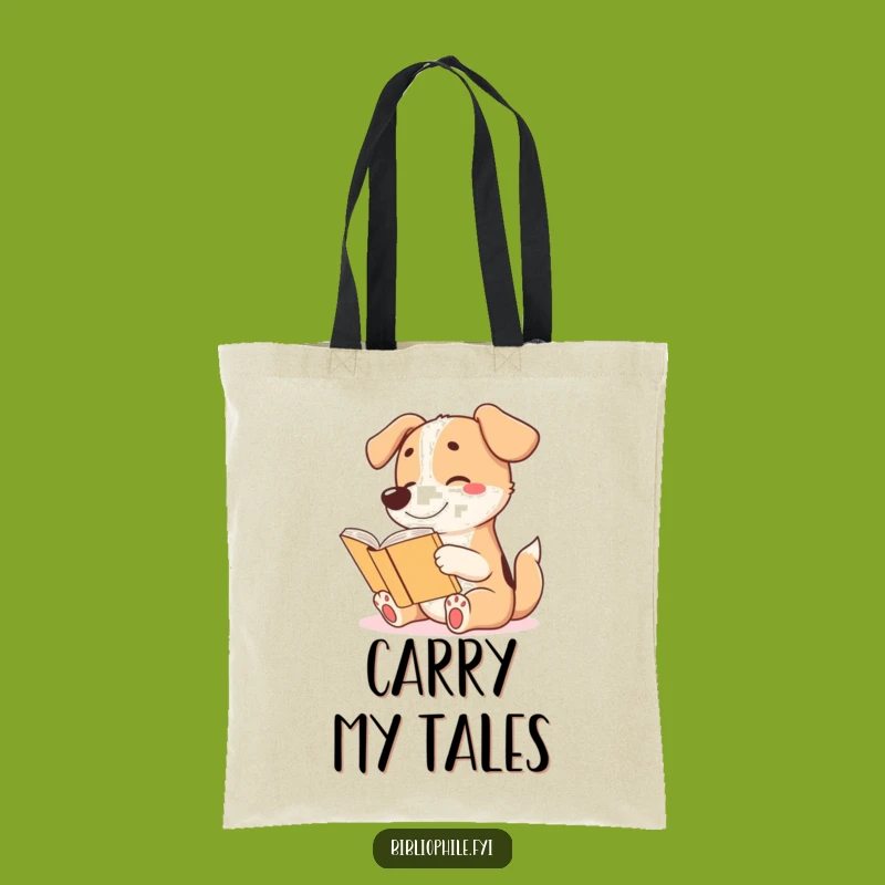 Funny Dog Reader Tote Bag - Wagging Tail Carryall