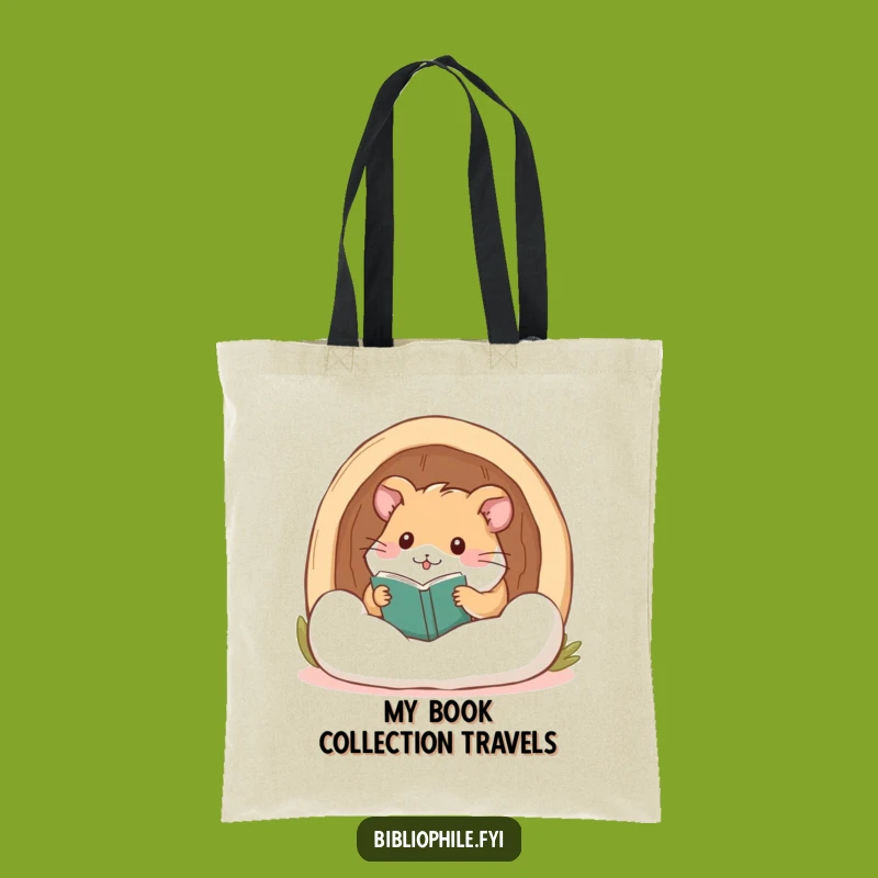 Funny Hamster Reading Tote Bag: Carry Your Books and Coziness