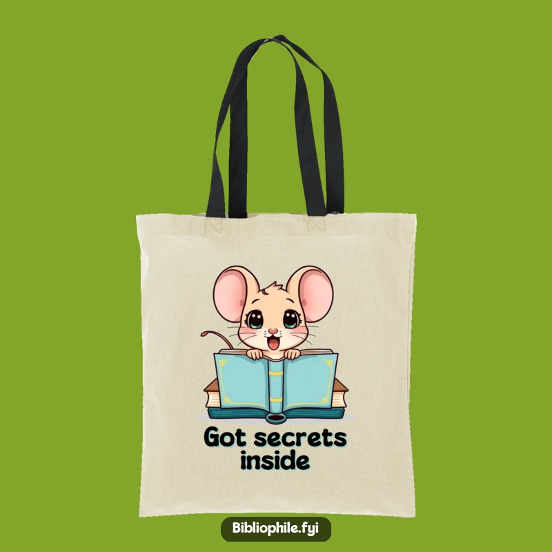 Funny Mouse Book Cover Tote Bag - Carry Your Stories with a Smile