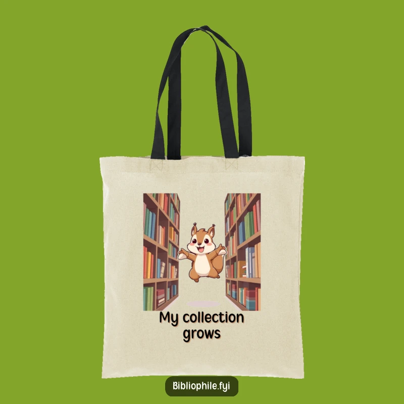 Funny Energetic Squirrel Tote Bag: Carry Your Books with Lively Flair