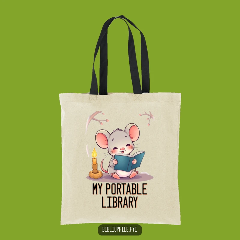 Funny Mouse Reading Tote Bag, a Hilarious Carry-All for Book Lovers